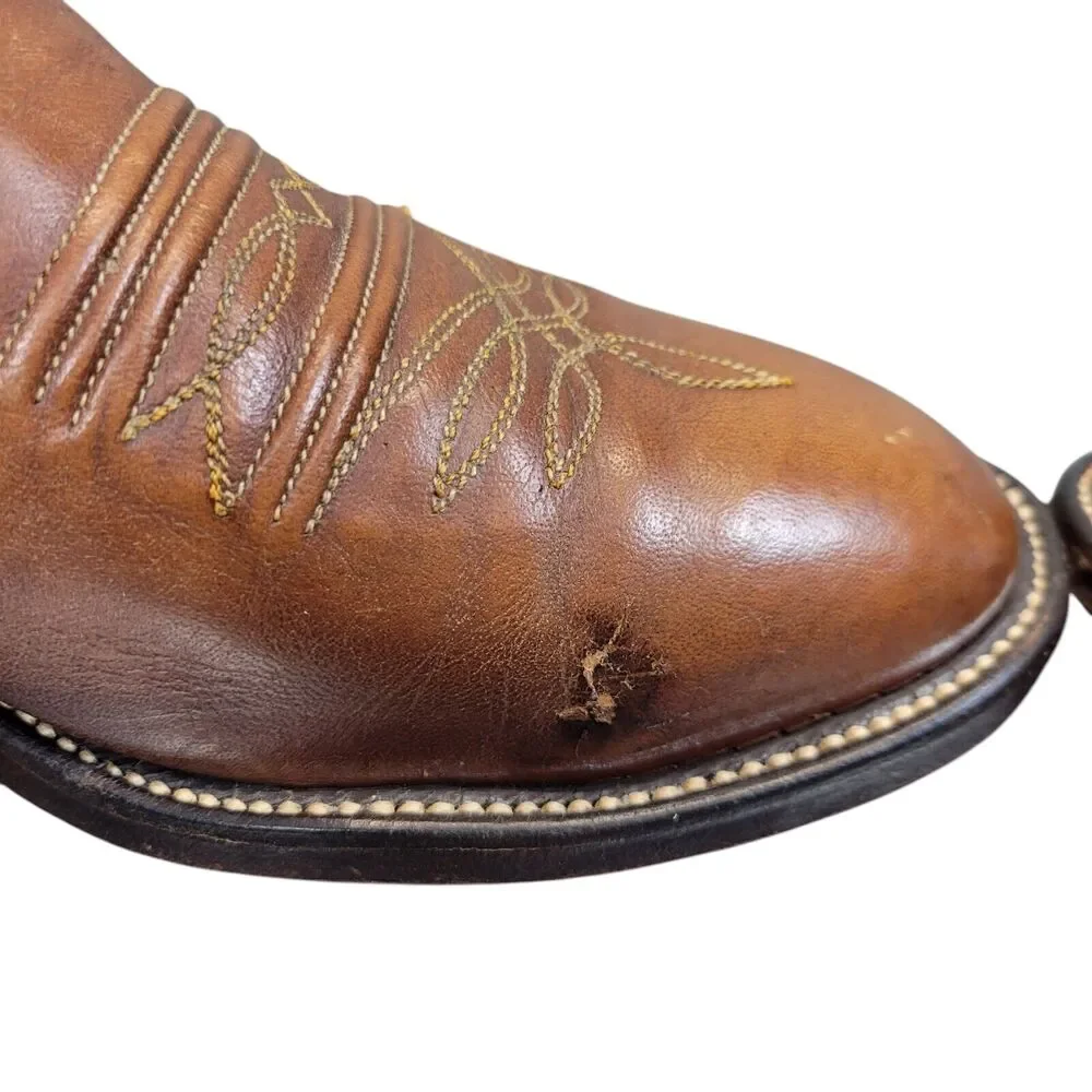 Hondo Men's Brown Goat Leather Cowboy Boots‎ Size 9.5D Western